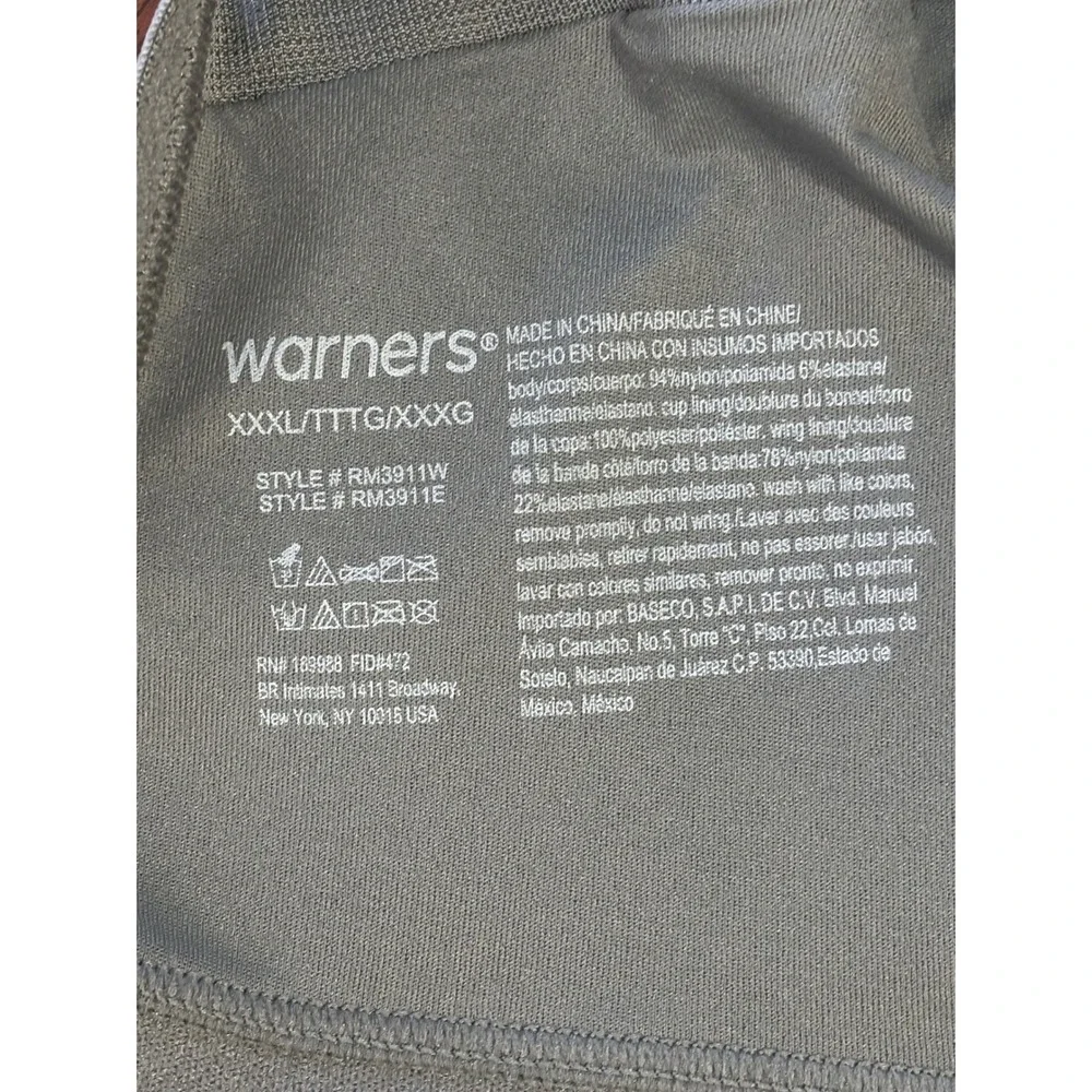 Warners Blissful Benefits Wireless Comfort Bra XXXL Smoothing Lightly Padded - Picture 5 of 6